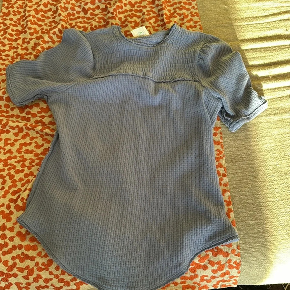 Free People Top Shirt Size Medium We The Free color is called Blue Metal - Picture 7 of 8